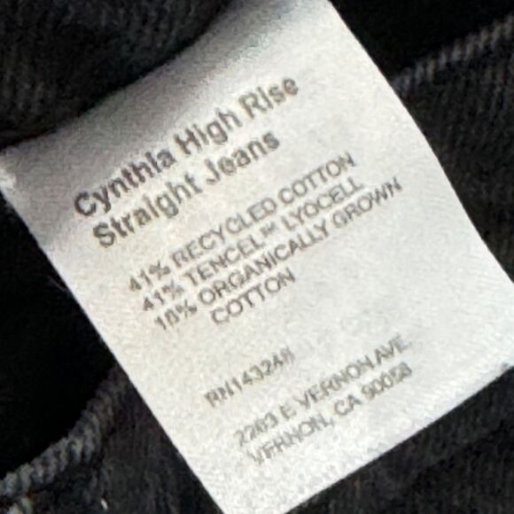 Reformation Cynthia High Rise Destroyed Straight Leg Jeans In Lagoon Sz 23 - Picture 4 of 10